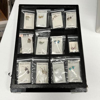 Twelve Pairs of Sterling Earrings By Natures Candles (ST-RG)