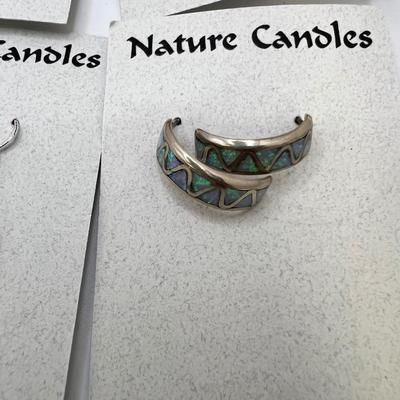 Twelve Pairs of Sterling Earrings By Natures Candles (ST-RG)