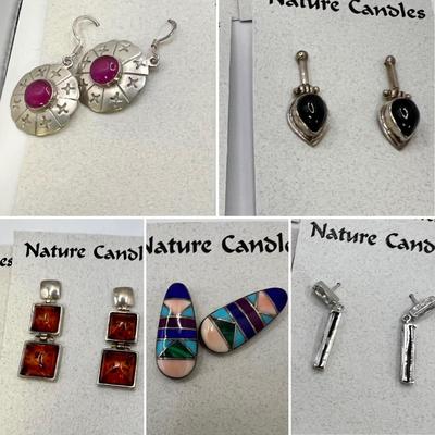 Heaven & Earth Plus Nature Candles Sterling Earrings (ST-RG)