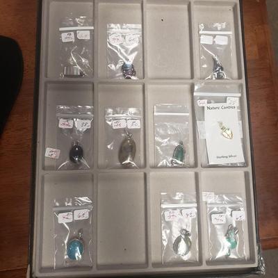 Ten Sterling and Stone Pendants (ST-KD)