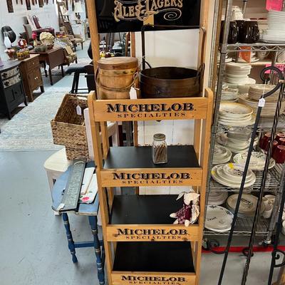 Sale Photo Thumbnail #701: Wooden Michelob Beer Display. Four Display Shelves   NO CONTENTS
19"X65"