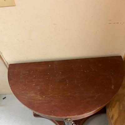 Sale Photo Thumbnail #704: Bombay Company Demilune Console Table.  Note Scratches on top.
29"x30"