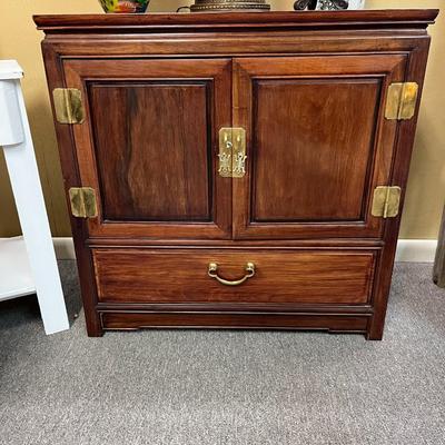 Sale Photo Thumbnail #709: Chinoiserie Solid Cherry Serving Cabinet