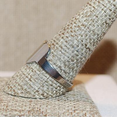 Size 10 Delicate Stainless Steel "SINGLE SOLID HEART" Ring (2.2g)