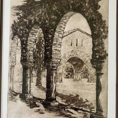 Etching By Della Taylor Hoss Stanford Arches 1927