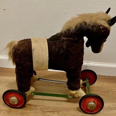 Vintage Steiff Pony On Wheels