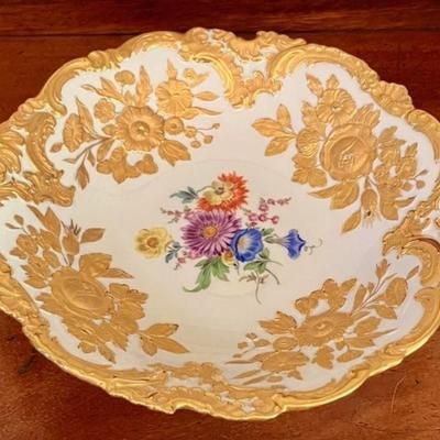 Vintage Meissen 1930's Hand Painted Porcelain Bowl