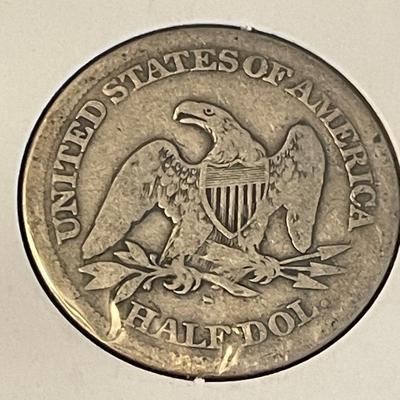 1864 SEATED LIBERTY SILVER HALF DOLLAR