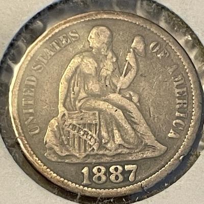 1887 SEATED LIBERTY SILVER DIME