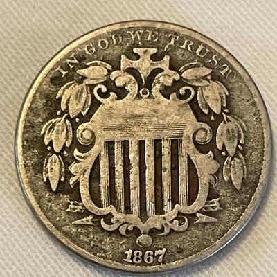 1867 SHIELD NICKEL