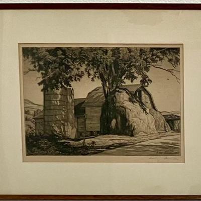 Etching By Luigi Lucioni 1947