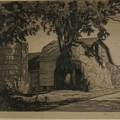 Etching By Luigi Lucioni 1947
