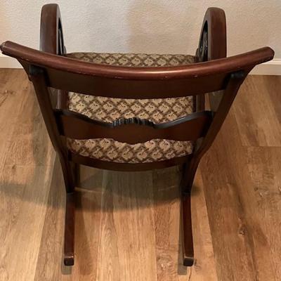 Vintage Rocking Chair With Duck Carvings On Sides