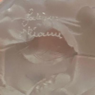 Two Vintage Lalique Mesanges Love Birds Candle Holders