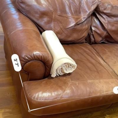 Furniture - Leather Loveseat w/throw