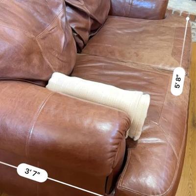 Furniture - Leather Loveseat w/throw