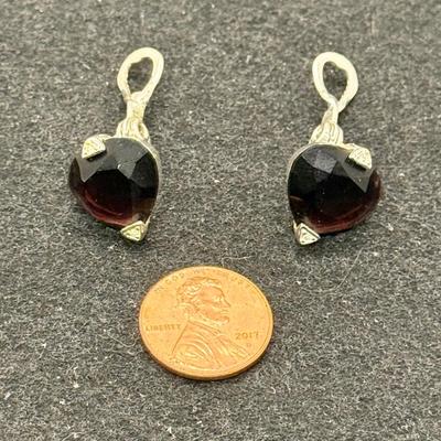 Sale Photo Thumbnail #356: Goldtone metal with garnet-red stones. Nice condition.