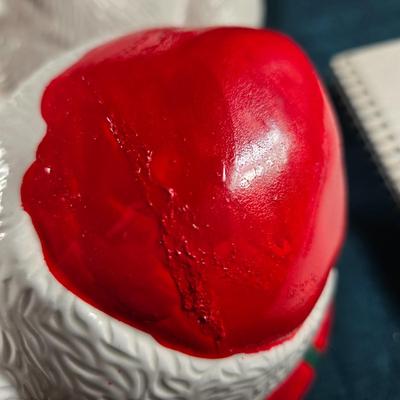 Sale Photo Thumbnail #8: This auction lot is for a large gathering of Coca-Cola items.:  Polar Bear Cookie Jar, has some minor chips around the inside rim of the lid area and looks like a red paint touch up on the head, otherwise in good used condition - dated 1996,  It measures 