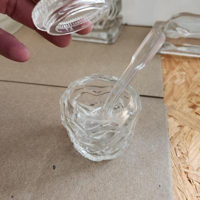 lot of Collectable Glassware Horse Bookends , Jeanette Glass Swan Candy Dish, L.E. Smith Frosted Glass Girl w Swans