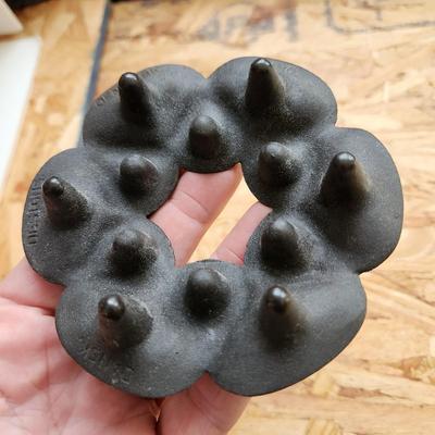 Lot of Collectable Glass Pottery , Dansk Cast Iron Candleholder Denmark, Pink Glass Parasol Candy Dish,, Old Forester Iridescent Decanters