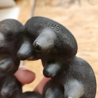 Lot of Collectable Glass Pottery , Dansk Cast Iron Candleholder Denmark, Pink Glass Parasol Candy Dish,, Old Forester Iridescent Decanters