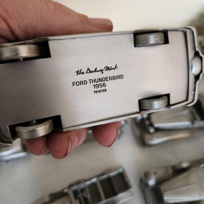 lot of 22 The Danbury Mint Pewter Cars 1928 Rolls Royce Doctors Coup, BMW 507, 1957 Porsche Speed, Shelby Mustang GT 350, Ford...