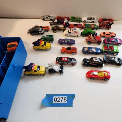 Lot of Hot Wheels and Others Small Toys Vehicles with Hot Wheels Case