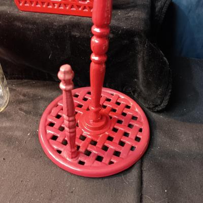 IRON PAPER TOWEL HOLDER, NAPKIN HOLDER AND BALL JAR CANISTER