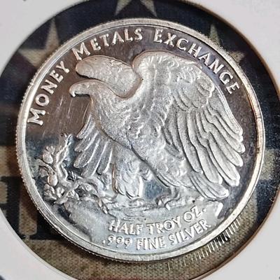 1/2 oz Silver Round Walking Liberty Half Dollars Money Metals Exchange