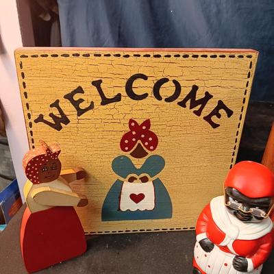 CAST IRON BOY ON A ALLIGATOR, WALL ART, BOBBLEHEAD COIN BANK AND MORE
