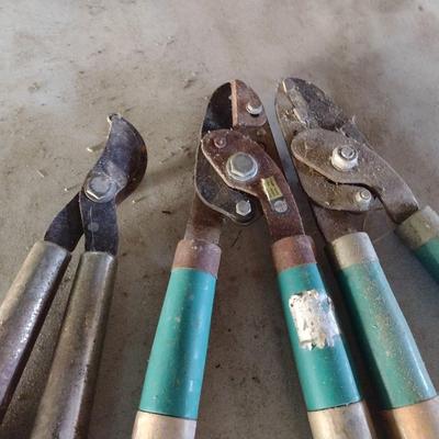 Set of Three Pruning Shears Garden Tools