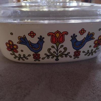 Vintage Corning Ware Country Festival or Blue Bird Baking Dish
