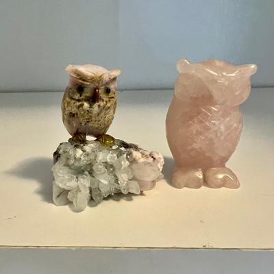 Bird Figurines Made from Natural Stone Inc. Rose Quartz & More (LR-RG)