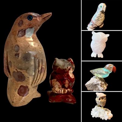 Bird Figurines Made from Natural Stone Inc. Rose Quartz & More (LR-RG)