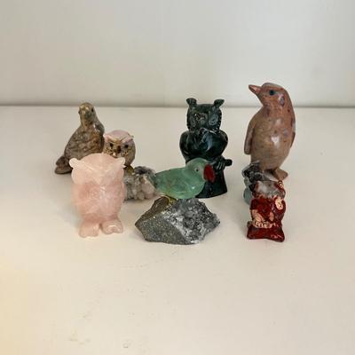 Bird Figurines Made from Natural Stone Inc. Rose Quartz & More (LR-RG)