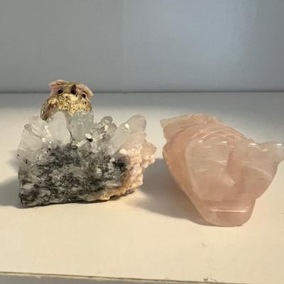 Bird Figurines Made from Natural Stone Inc. Rose Quartz & More (LR-RG)