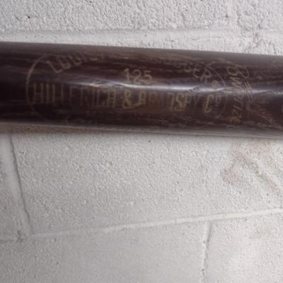 Vintage Hank Aaron Louisville Slugger Baseball Bat with Blank Home Run Count Badge