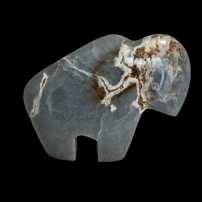 Hand Carved Stone Bear & Bison Fetishes (LR-RG)