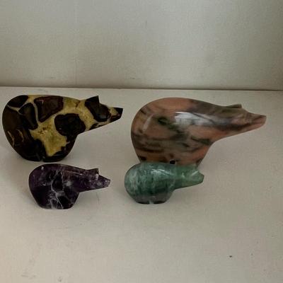 Septarian Nodule Navajo Bear Stone Carving & More (LR-RG)