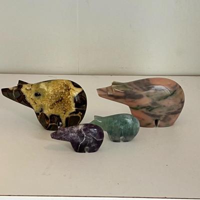 Septarian Nodule Navajo Bear Stone Carving & More (LR-RG)
