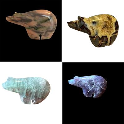 Septarian Nodule Navajo Bear Stone Carving & More (LR-RG)