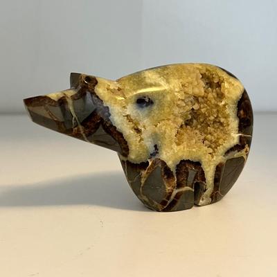 Septarian Nodule Navajo Bear Stone Carving & More (LR-RG)