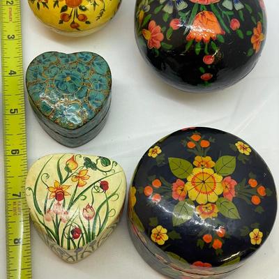 Hand Painted & Lacquered Trinket Boxes (B3-SS)