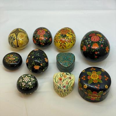 Hand Painted & Lacquered Trinket Boxes (B3-SS)