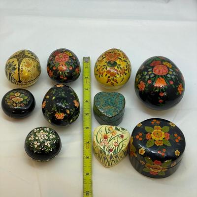 Hand Painted & Lacquered Trinket Boxes (B3-SS)