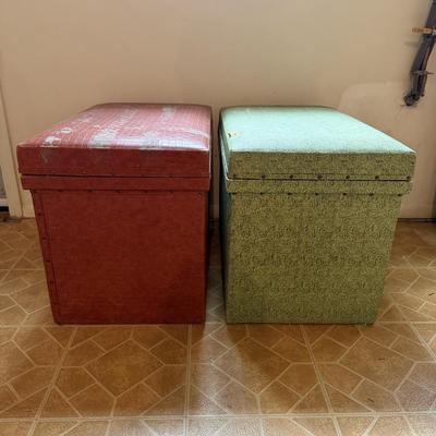 Two Upholstered Wooden Boxes (B3-MG)