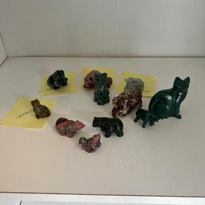 Malachite, Ruby Zoisite & More Stone Animal Fetishes (LR-RG)