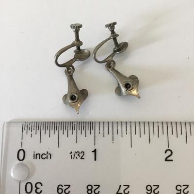 Vintage tulip flower screw back earrings