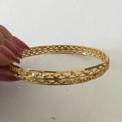 Vintage, gold tone, light bangle bracelet