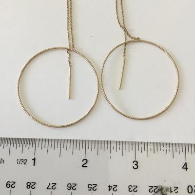 Beautiful, gold, toned hoop, thread, dangle earrings